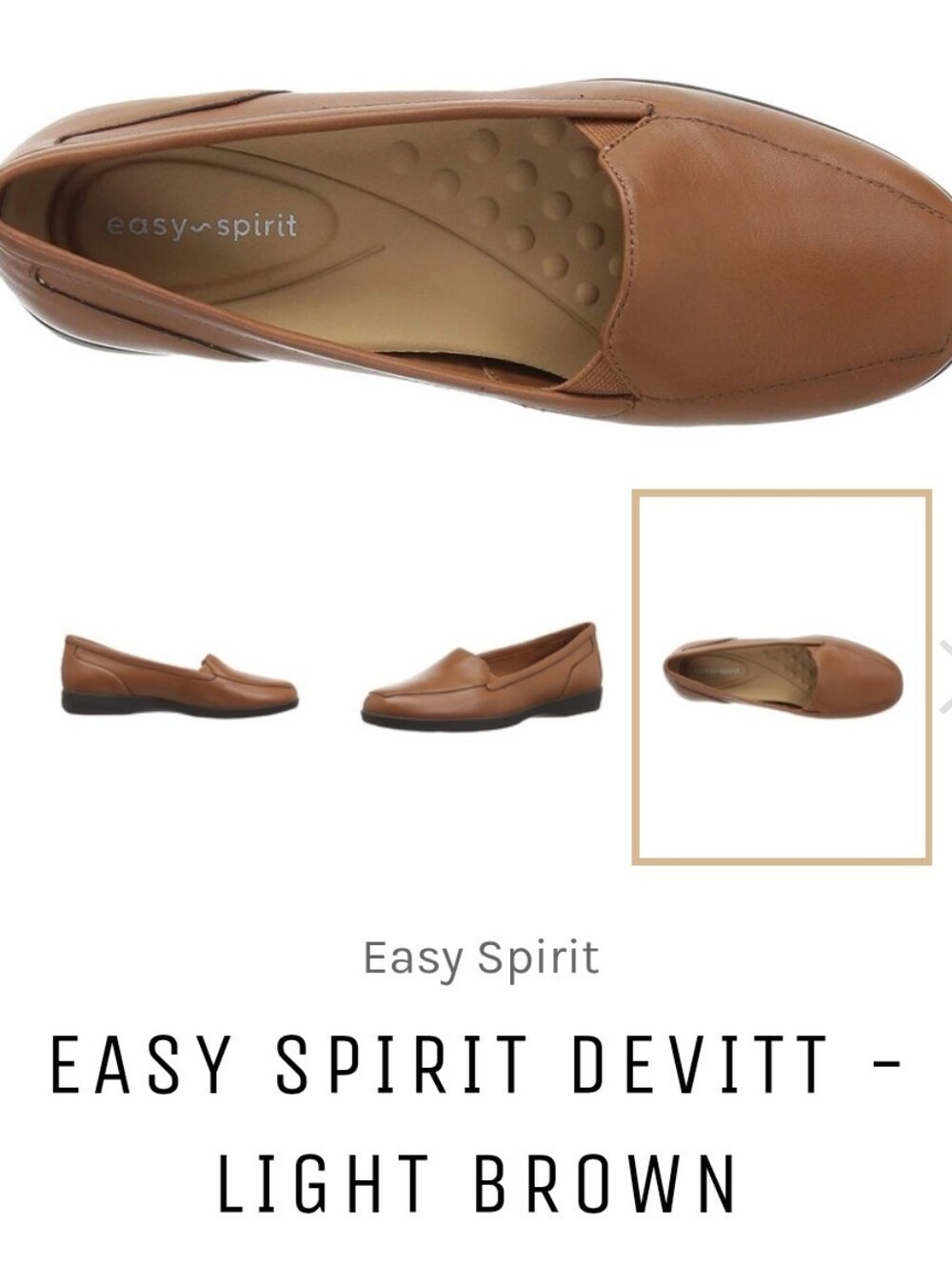 Easy Spirit Womans Light Brown Slip-On Loafers Size 7.5 M